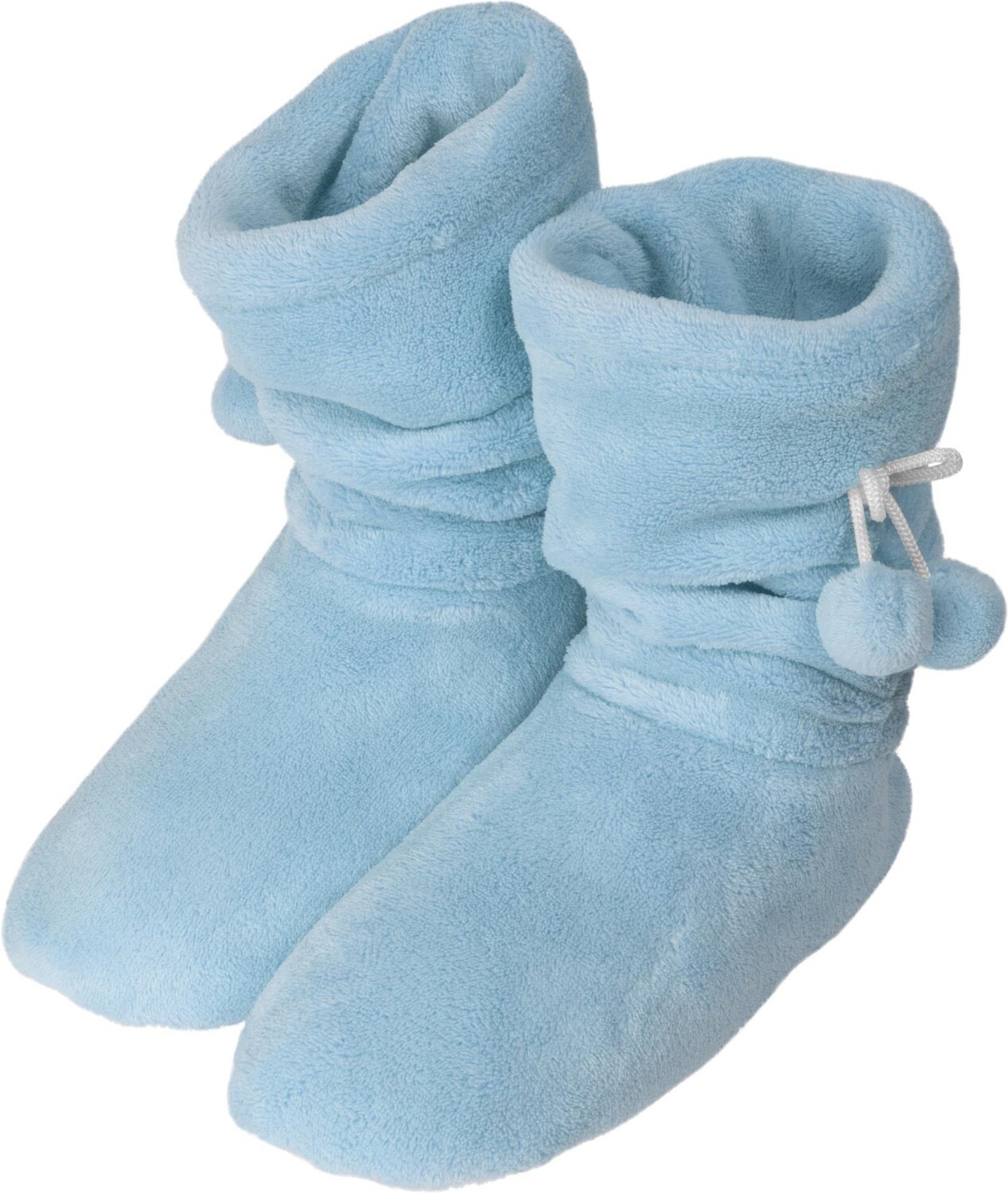 Тапочки normani Damen Fleece mit Bommeln, светло-синий