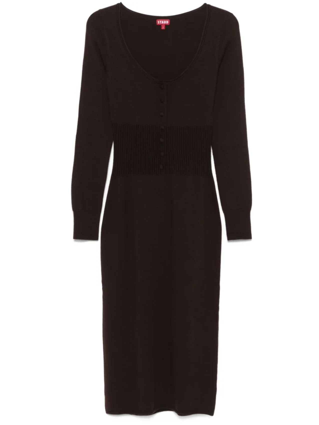 

STAUD платье миди Sabrina, коричневый