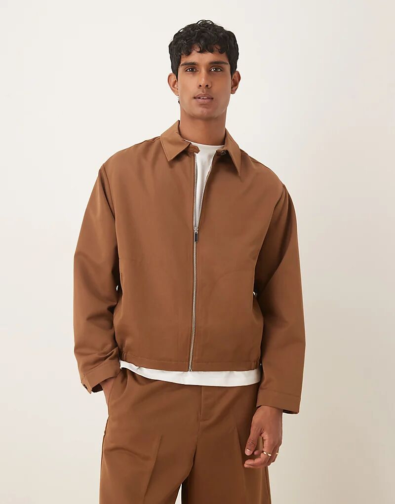 

Элегантный жакет-блузон свободного кроя ASOS DESIGN коричневого цвета - КОРИЧНЕВЫЙ