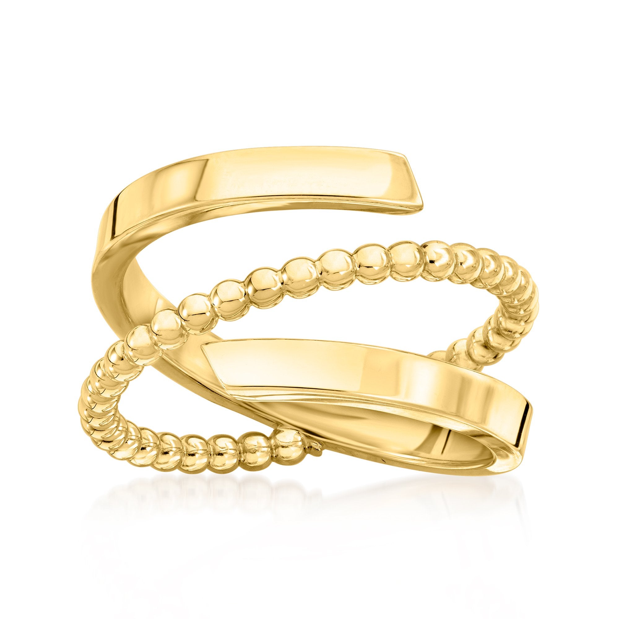 

Кольцо Ross-Simons Italian из 14-каратного желтого золота с бусинами Ross-Simons, желтый