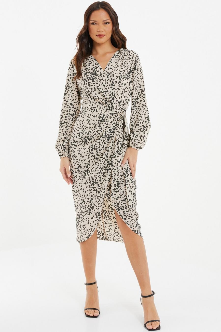

Платье миди с принтом Stone Animal QUIZ Clothing