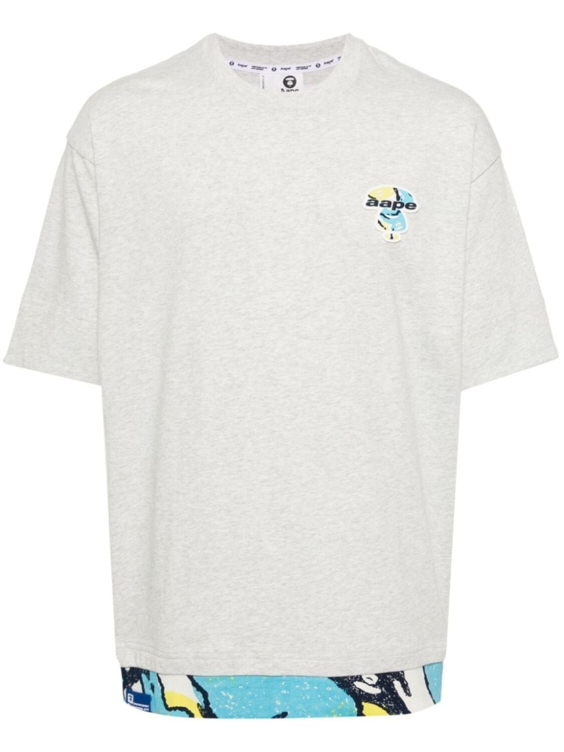 

Футболка с графичным принтом и вышитым логотипом AAPE BY *A BATHING APE, серый
