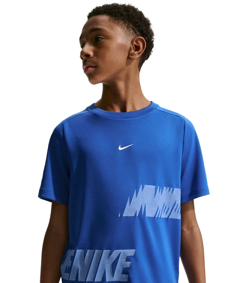Детская футболка с коротким рукавом из быстросохнущей ткани Dri-Fit, размер 8-20 Nike, белый — фото 2
