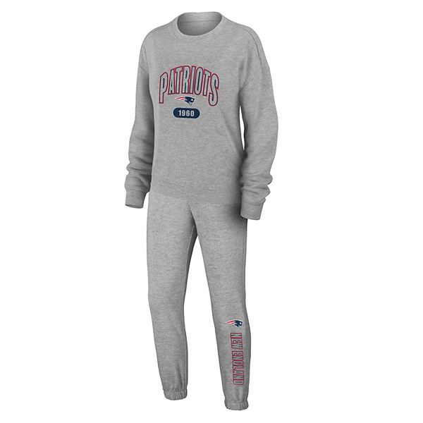 

Женский трикотажный комплект для сна heather gray new england patriots с длинным рукавом Wear By Erin Andrews