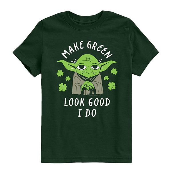 

Футболка с принтом Boys 8-20 Star Wars Yoda Make Green Look Good I Do Licensed Character, Forest Green
