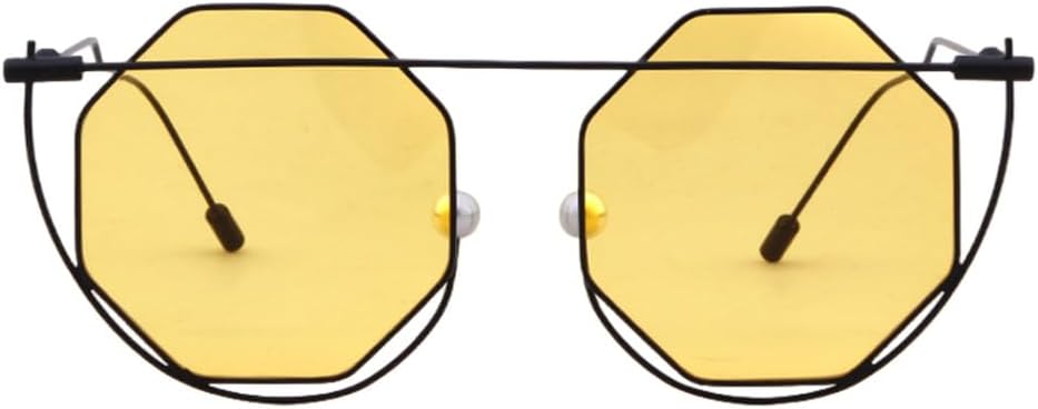 

Солнцезащитные очки MUTYNE Eyewear для женщин и мужчин, восьмиугольные, прозрачные, винтажные, с ажурной отделкой, жемчужно-красные, с защитой от УФ-излучения UV400, Yellow