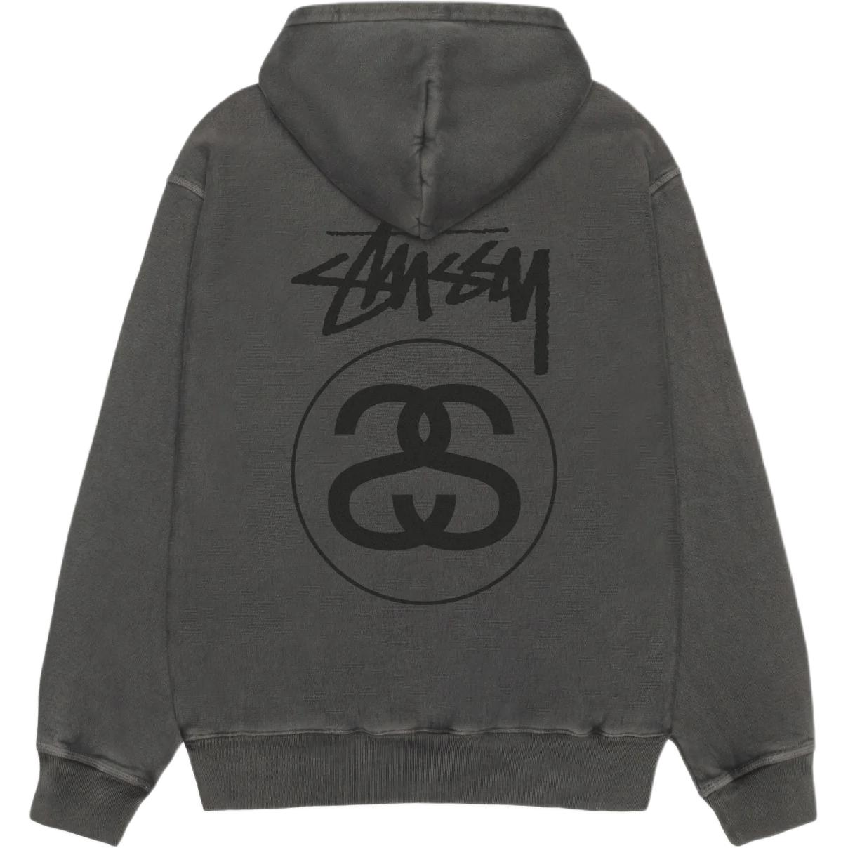 Свитшот с капюшоном Stock Link Zip Hoodie Pigment Dyed унисекс Stussy, черный — фото 2