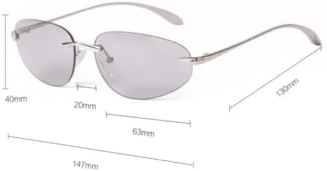 

Модные металлические серебристые зеркальные овальные солнцезащитные очки для женщин и мужчин, стильные солнцезащитные очки без оправы для женщин MTZJH, C3 Gray
