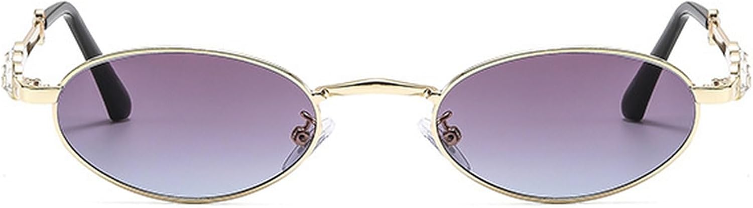 

Ретро-солнцезащитные очки с овальными бриллиантами для женщин и мужчин. Модные солнцезащитные очки со стразами. Классические очки с защитой от УФ-излучения UV400 mincl, Blue