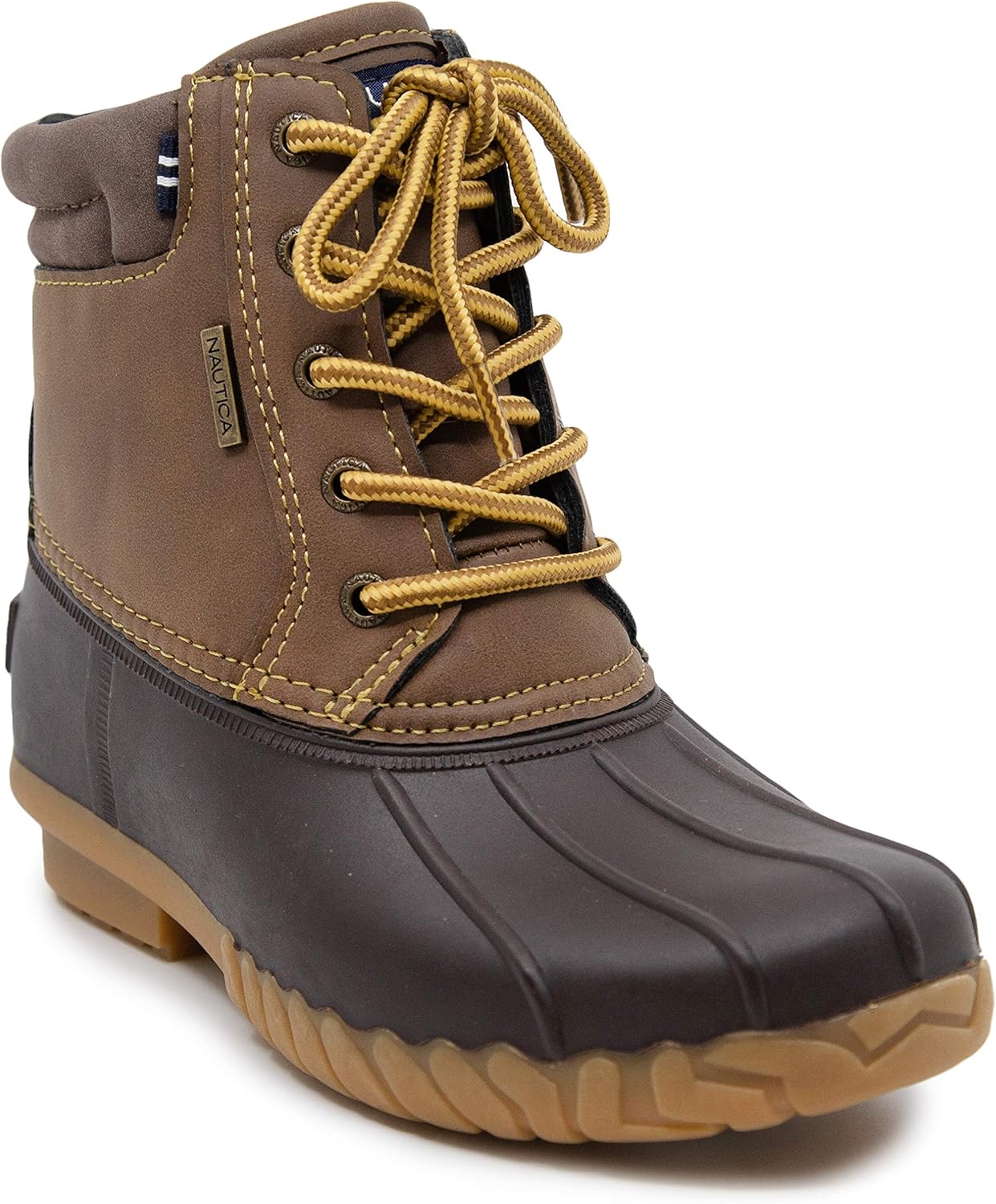 

Детские сапоги Nautica для мальчиков и девочек, водонепроницаемые зимние сапоги для дождя и снега с утеплителем (для малышей, детей младшего и старшего возраста), Brown-channing