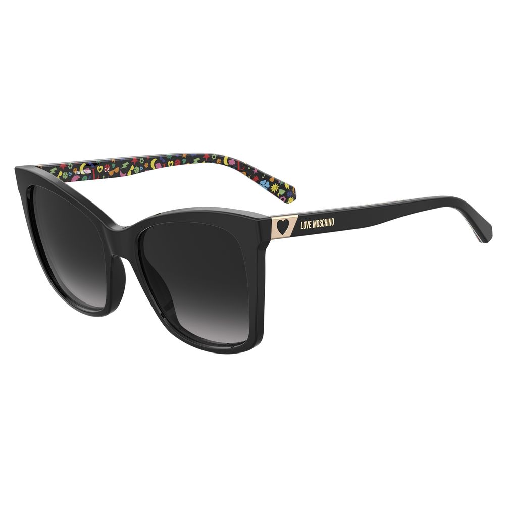 

Черные солнцезащитные очки из телячьей кожи Love Moschino, Black