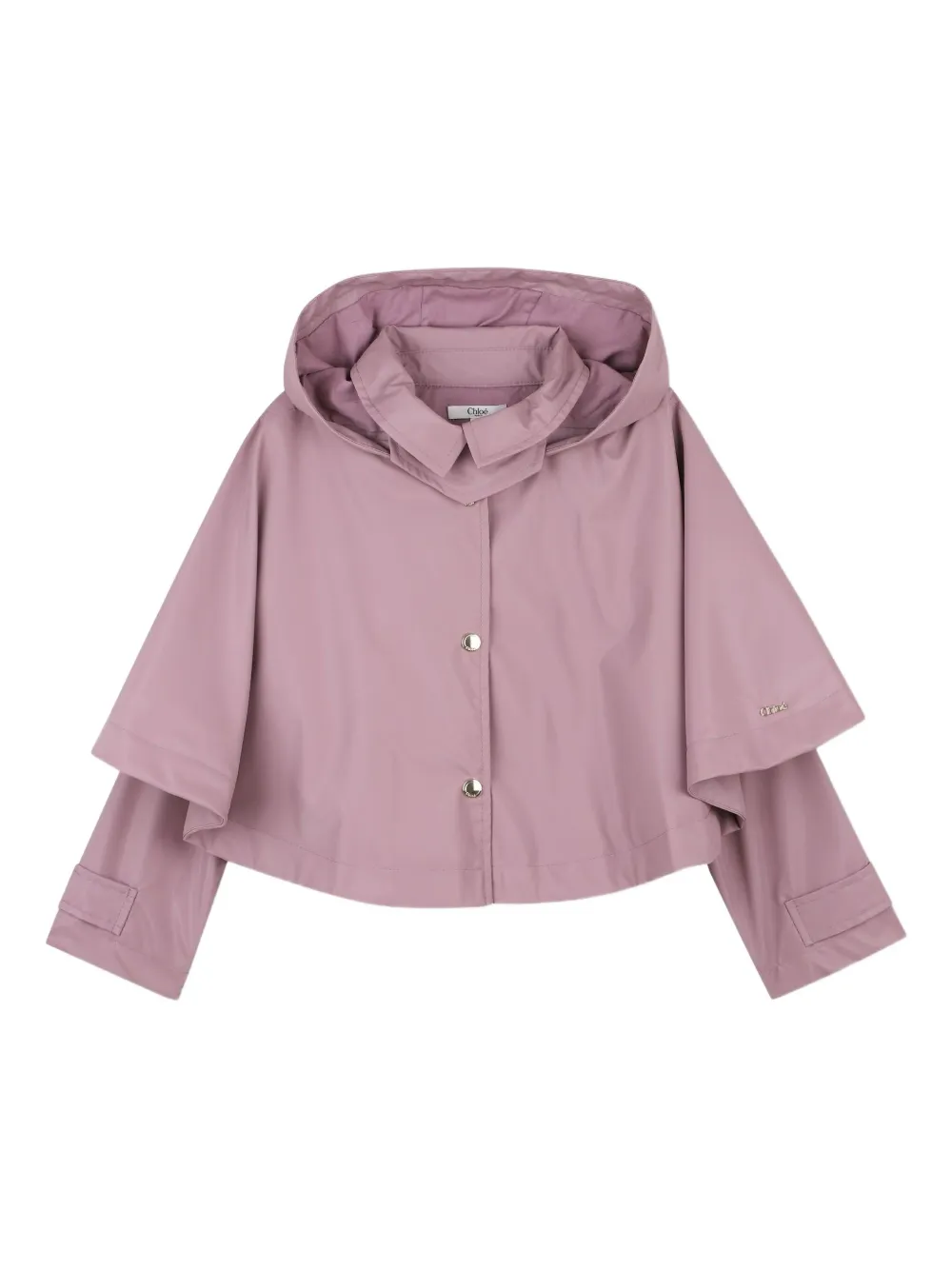 

Укороченная куртка с капюшоном Chloé Kids, фиолетовый