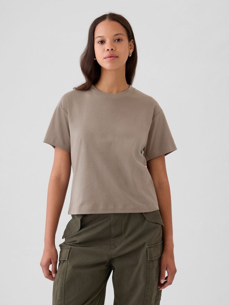 

Хлопковая футболка Gap, коричневый