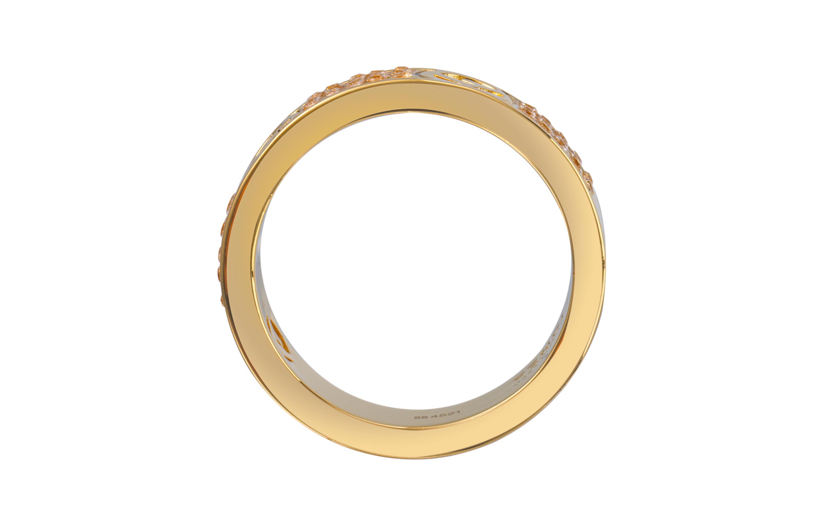 Костюмированное кольцо с кристаллами 21th Century Plated F Is Crystal Band FENDI, золотой — фото 3