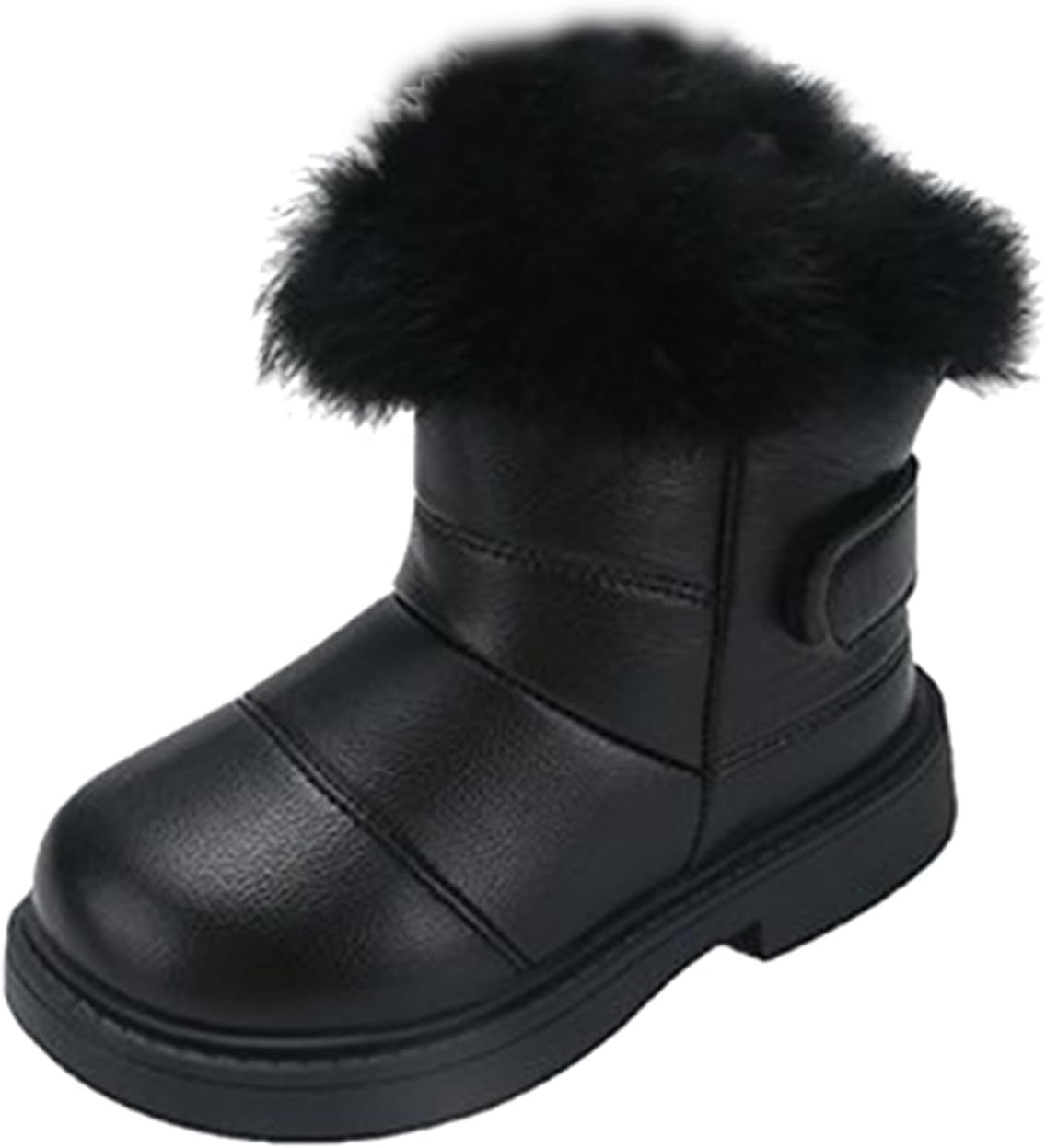 

Сапожки для девочек зимние ботинки до щиколотки водоотталкивающие комфортные короткие теплые уютные противоскользящие вестерн-башмачки Generic, Black