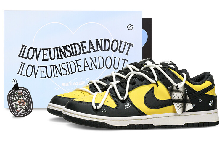 

Кроссовки Nike Dunk Skateboard Shoes Women's Low-Top Black Yellow