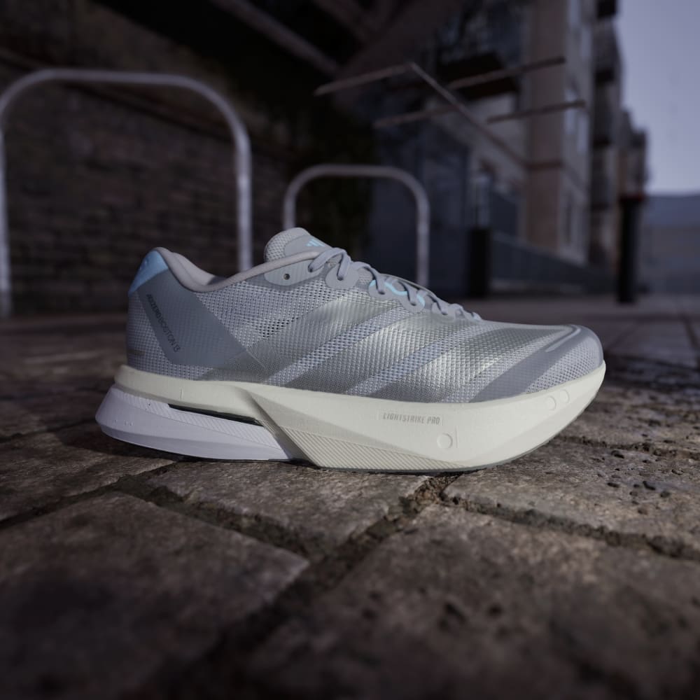 Кроссовки Adidas Adizero Boston 13 Shoes, цвет Halo Silver/Silver Metallic/Glow Blue — фото 2