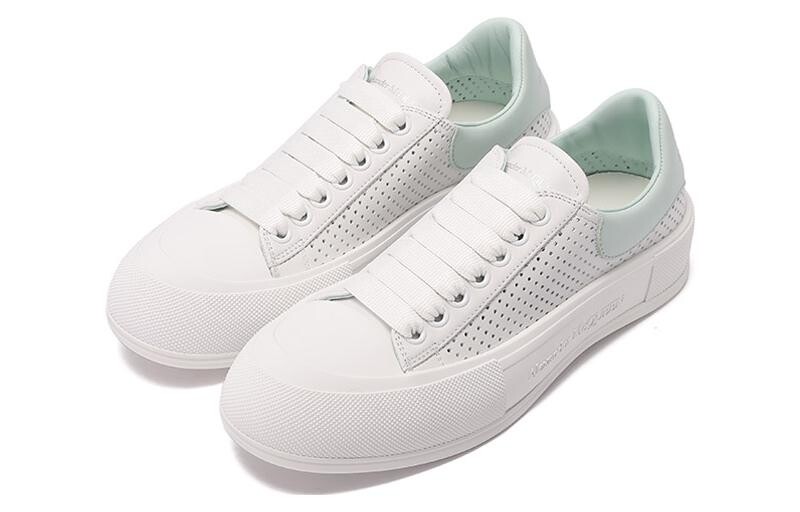 Кроссовки Alexander McQueen Lifestyle Shoes Men Low-top White/Green, белый/светло-зеленый — фото 3