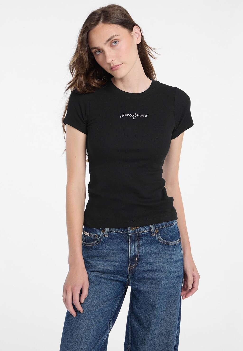 

Футболка с принтом EMBRO SLIM Guess Jeans, черный