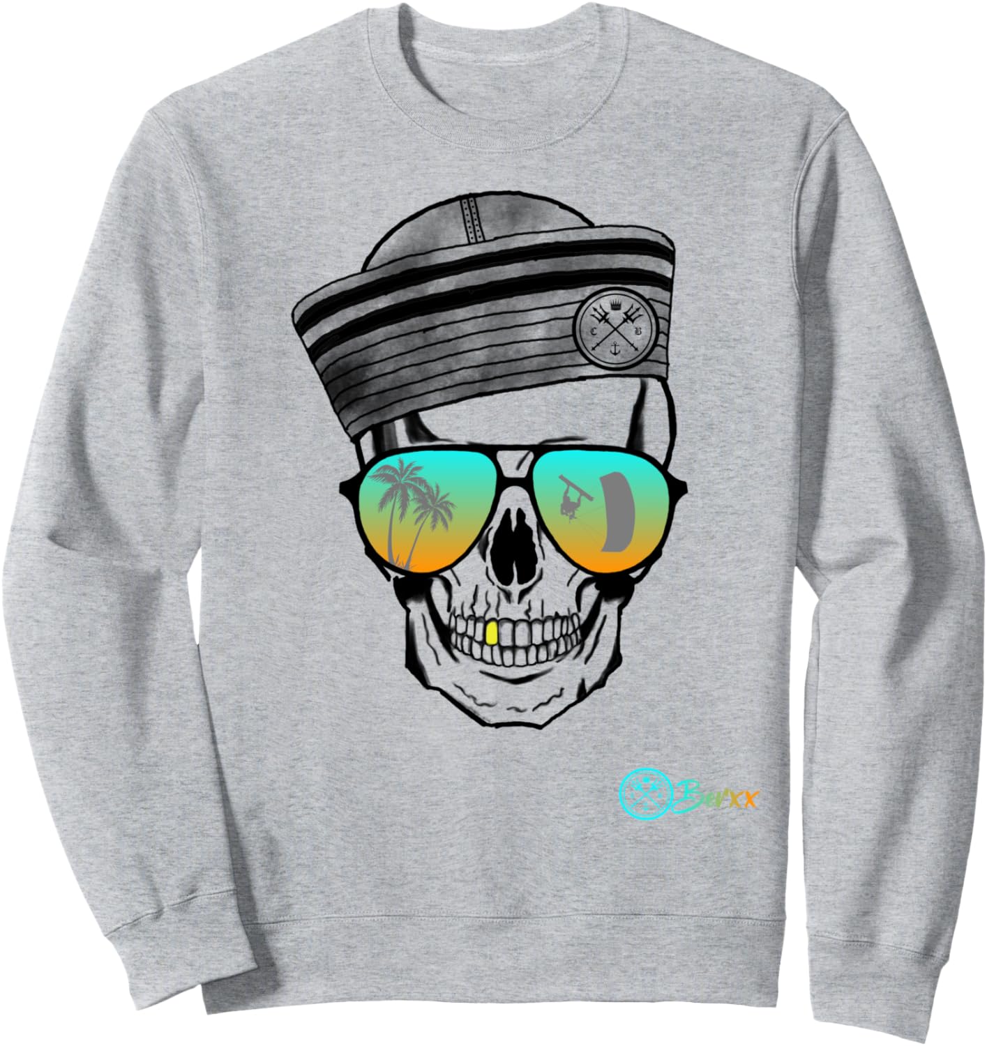 

Толстовка с изображением черепа, кайтсерфинга, пляжа, волн, Палм-Санглас, Kiteloop, серая Kitesurf Sup Surf Beach Wave Skull By Berxx Design, Серый, Толстовка с изображением черепа, кайтсерфинга, пляжа, волн, Палм-Санглас, Kiteloop, серая Kitesurf Sup Sur