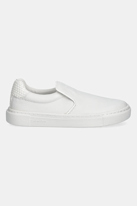 Кожаные кеды Cupsole Slip On с плетеным узором Calvin Klein, белый — фото 2