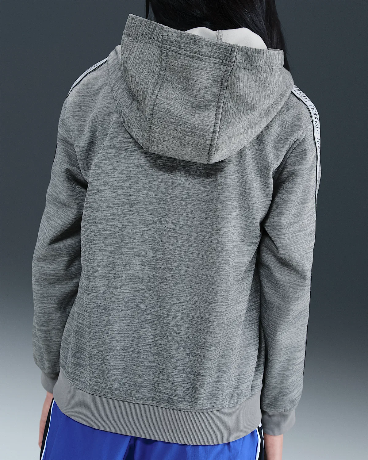 Детская толстовка Nike Sportswear Club Dri-FIT на молнии, Smoke Grey/Particle Grey/Heather/White — фото 4