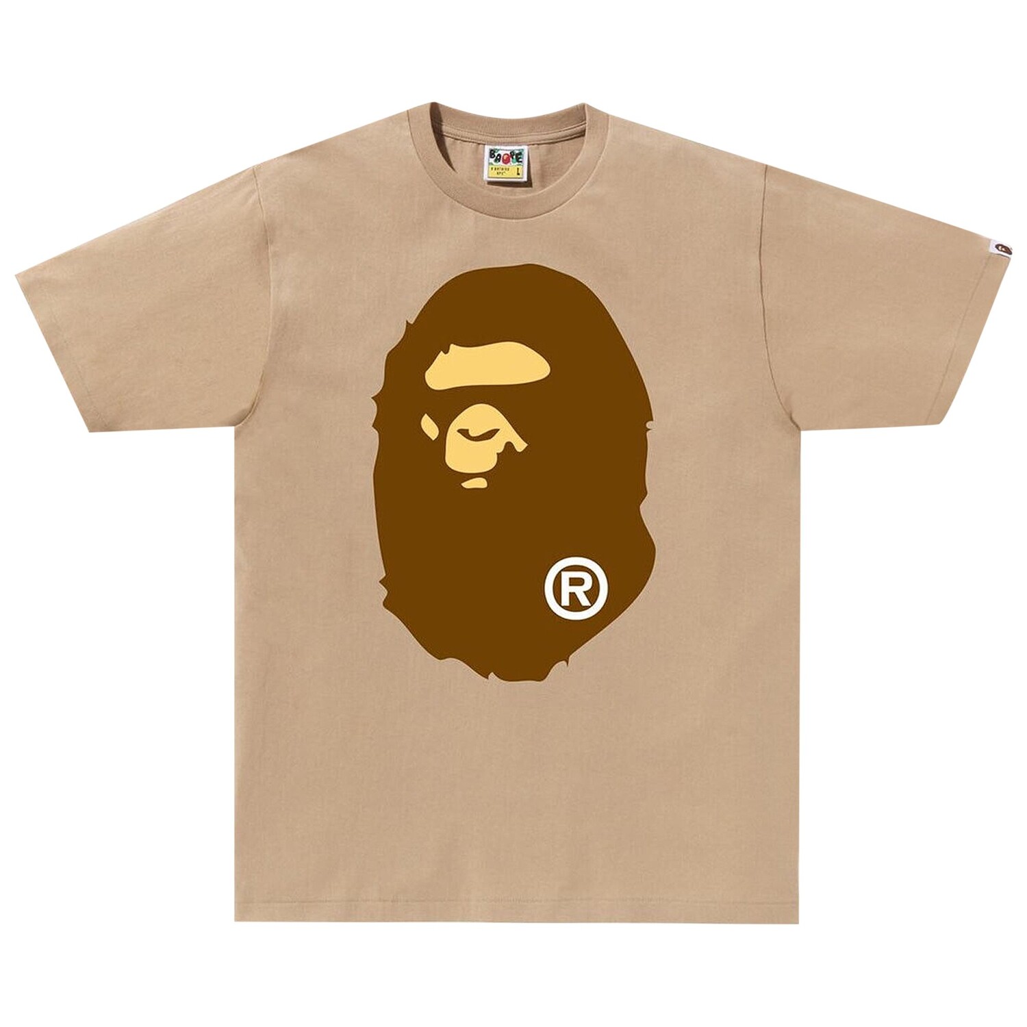 

BAPE Футболка Big Ape Head, бежевая, Бежевый, BAPE Футболка Big Ape Head, бежевая