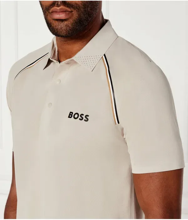 Поло Patteo TOC slim fit Boss Green, бежевый — фото 4