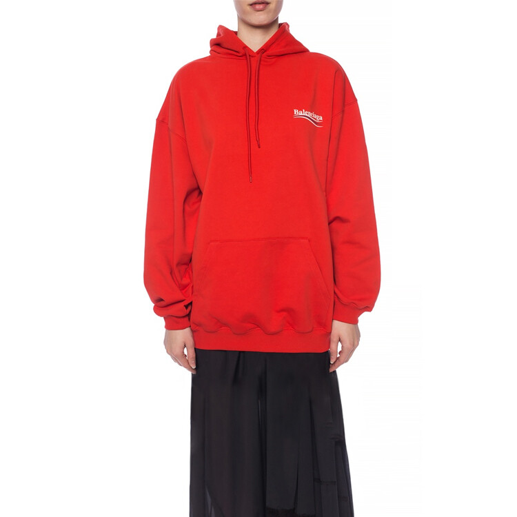 Толстовка женская Balenciaga с карманом, красный — фото 2