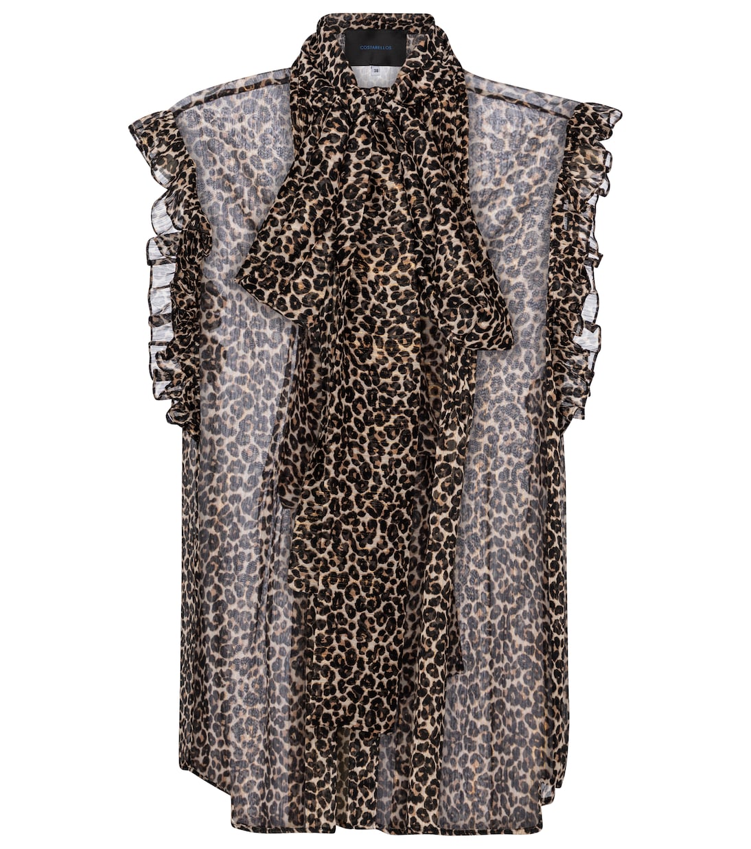 

Топ Justina из шифона с леопардовым принтом Costarellos, Leopard