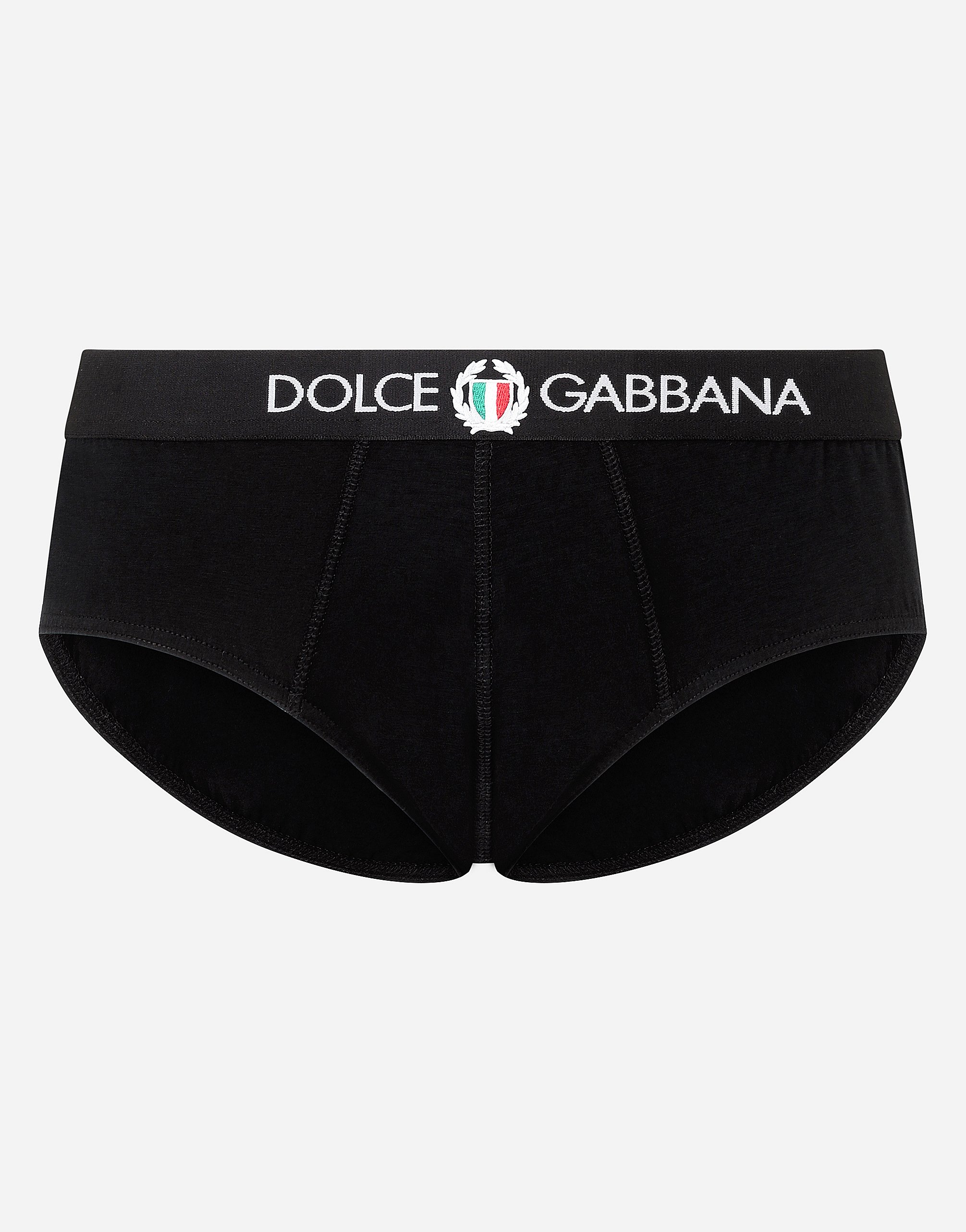 

Трусы-слипы средней посадки из эластичного хлопка Dolce & Gabbana, черный