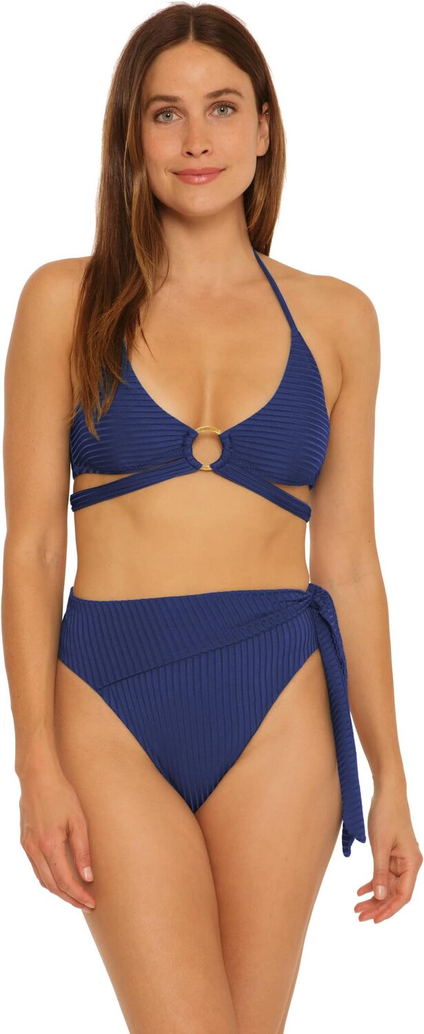 

Купальный топ Trina Turk Olympia Rib Ring Halter Top, цвет Ink