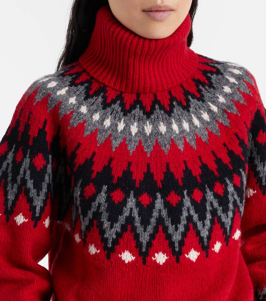 Шерстяной свитер с водолазкой Polo Ralph Lauren, Fireside Red Multi — фото 4
