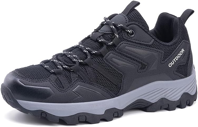 

Мужские походные кроссовки для треккинга, обувь для прогулок на открытом воздухе с защитным носком, дышащие, легкие кроссовки для альпинизма Qacksv, черный