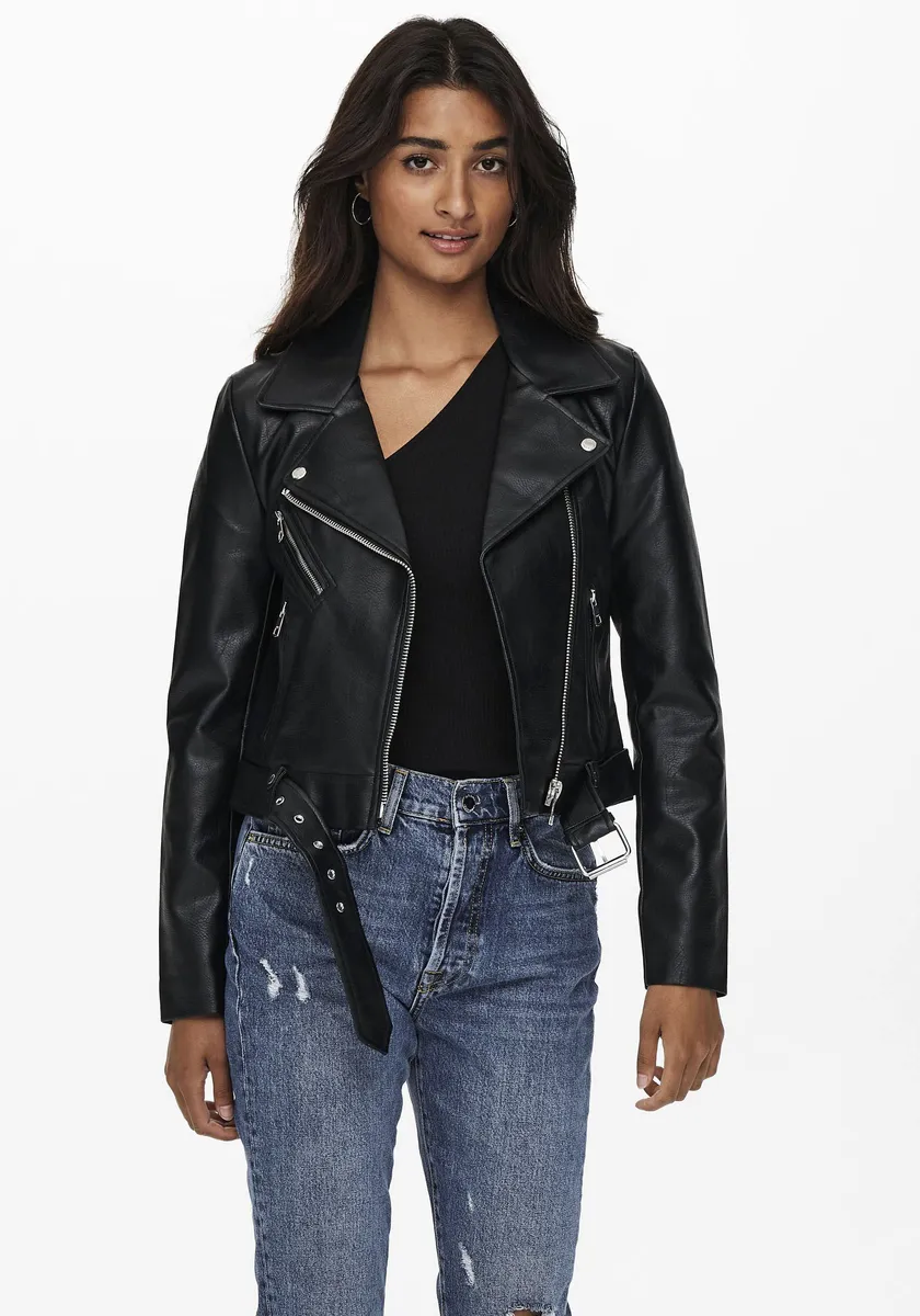 

Only куртка из искусственной кожи "ONLVERA FAUX LEATHER BIKER CC OTW", с байкерскими деталями, черный