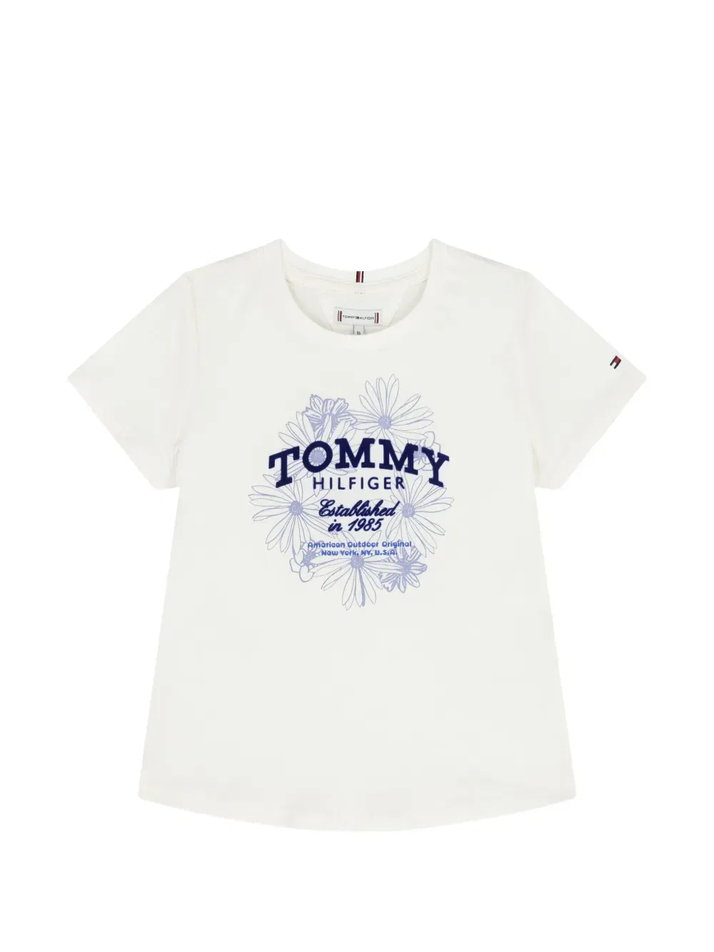 Футболка с цветочным принтом Tommy Hilfiger Junior, белый