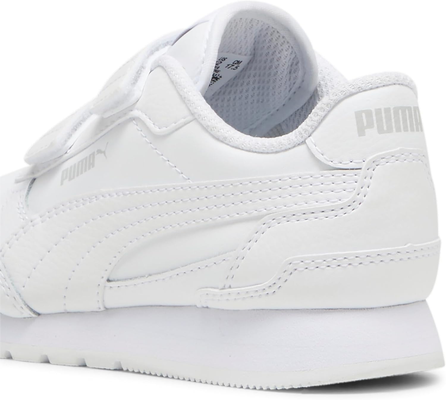 Кроссовки Puma St Runner унисекс-детские на липучке, белый/серый — фото 3