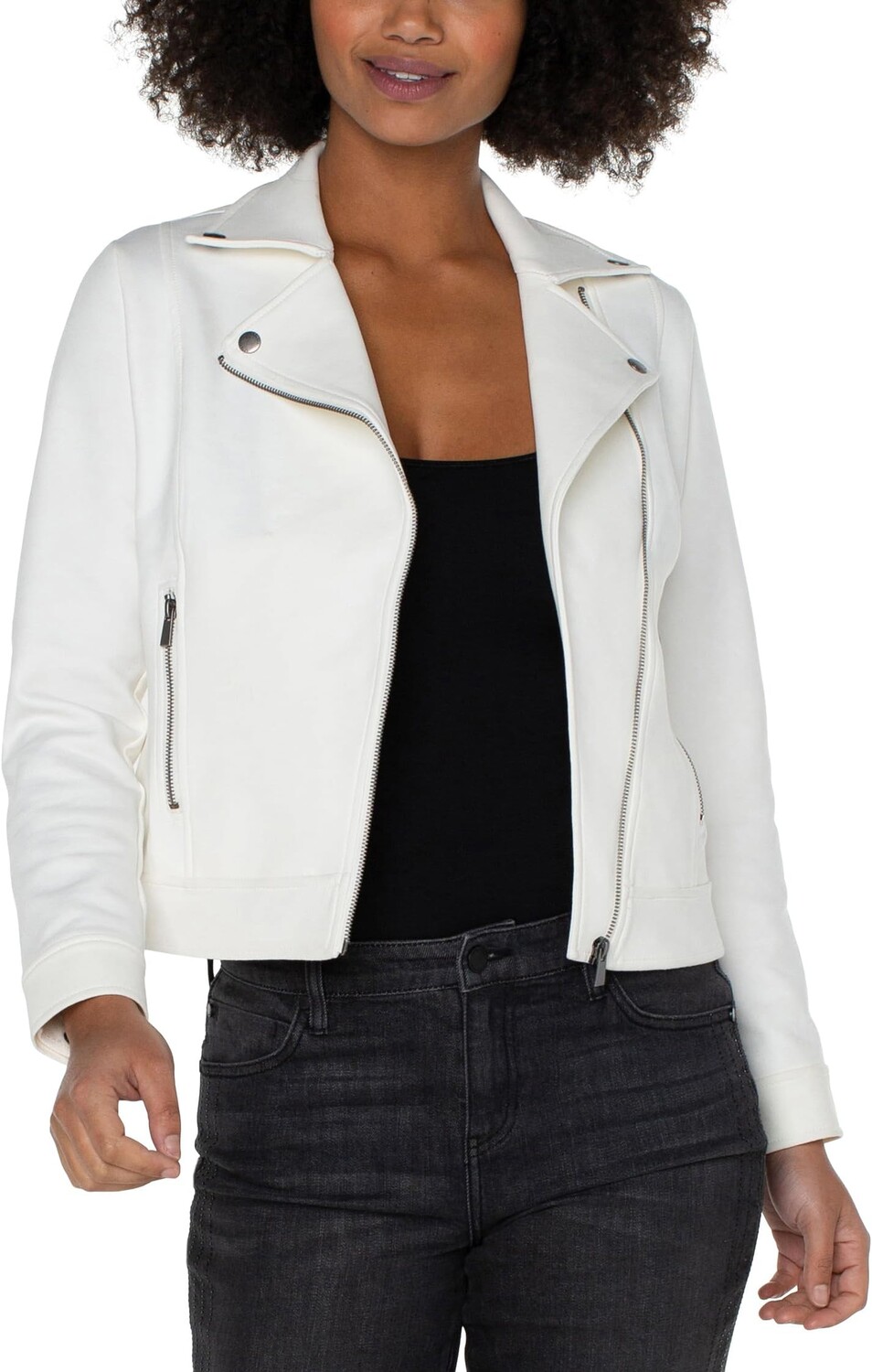 

Куртка Liverpool Los Angeles Faux Suede Moto Jacket, цвет White Frost