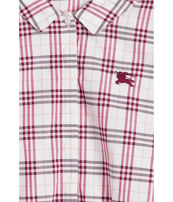 Блуза с клеткой Maisie Burberry Kids, Aubergine — фото 3