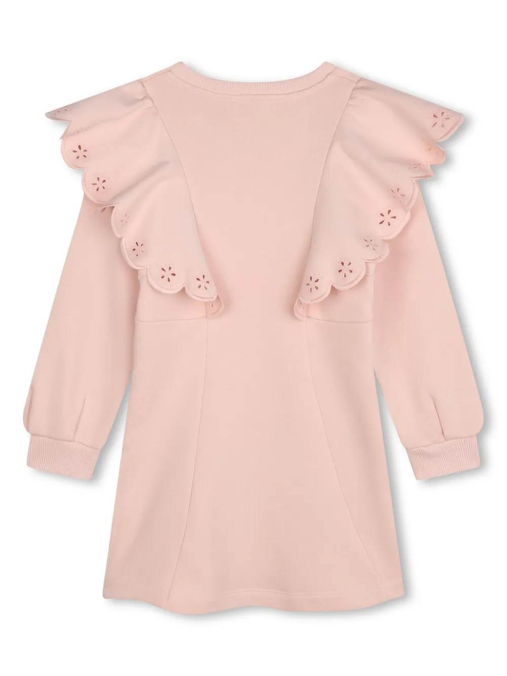 Платье из органического хлопка с оборками Chloé Kids, розовый — фото 2
