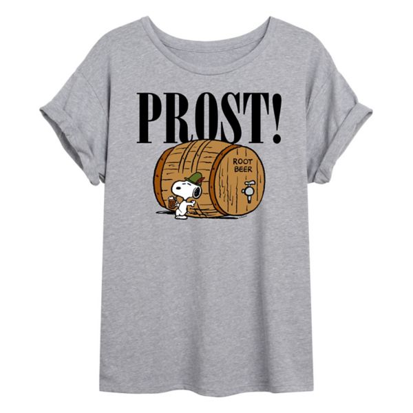 

Футболка Juniors' Peanuts Prost Root Beer Snoopy Oversize Licensed Character, серый