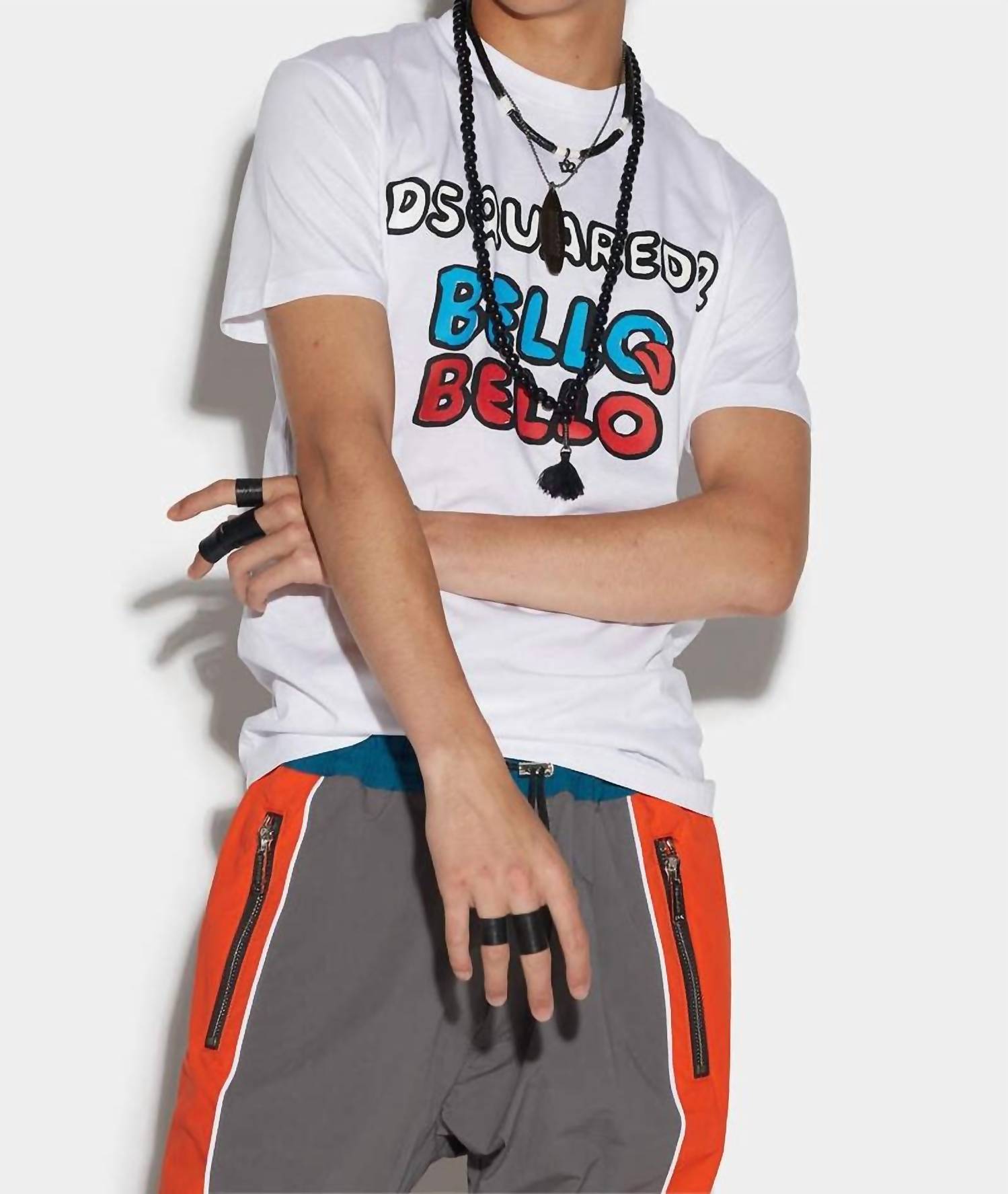 

Мужская рубашка с коротким рукавом белого цвета Dsquared1, белый