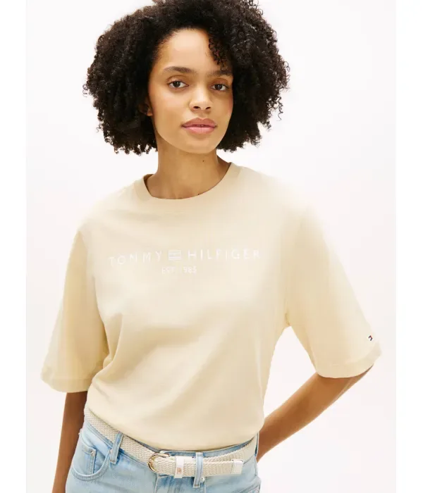 Футболка loose fit Tommy Hilfiger, бежевый — фото 4