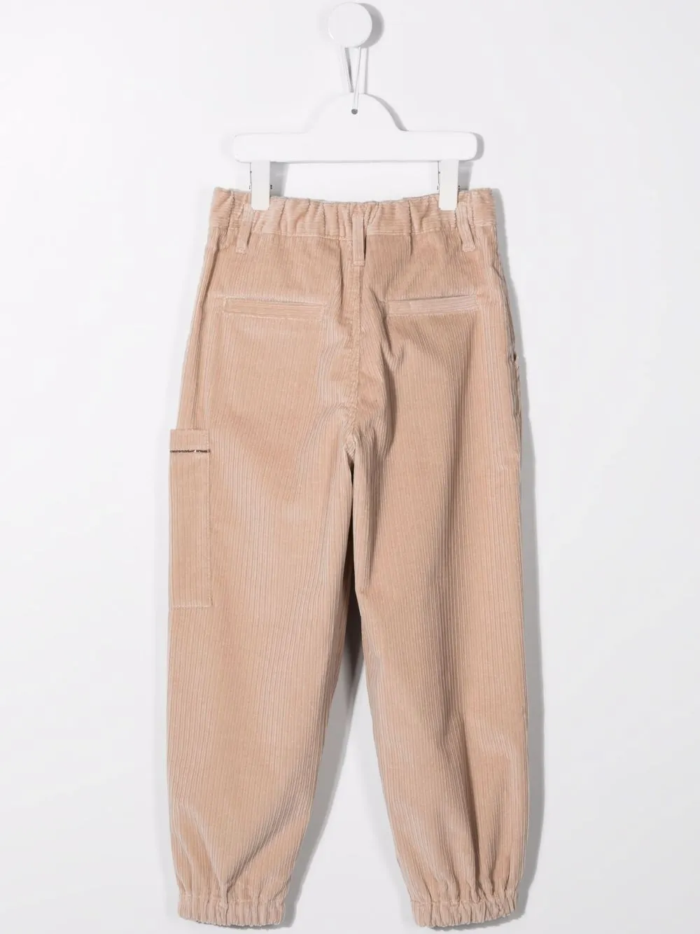 Вельветовые брюки широкого кроя Brunello Cucinelli Kids, коричневый — фото 2