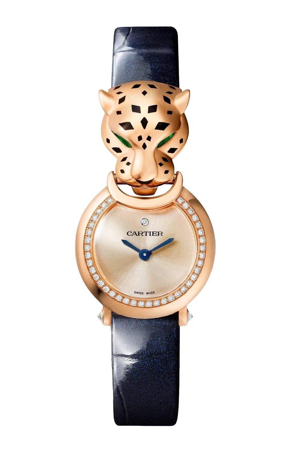 Panthère de CARTIER модель мини, розовое золото и бриллианты, кварц - HPI01724, золотой