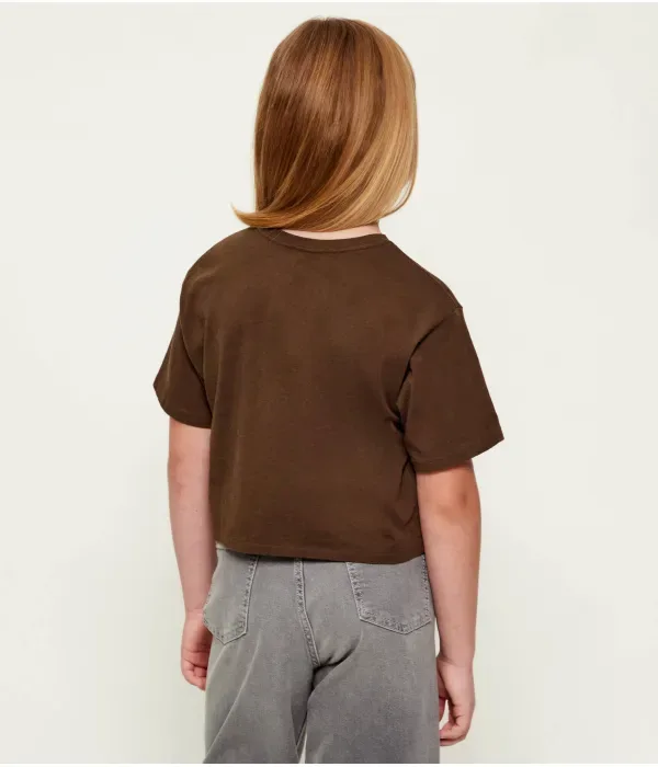 Футболка cropped fit Polo Ralph Lauren, коричневый — фото 3