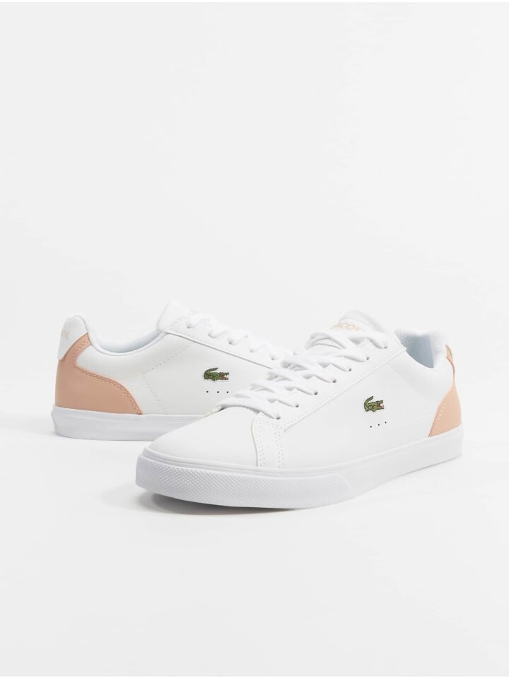 

Кроссовки на шнуровке Lacoste, цвет white/light pink