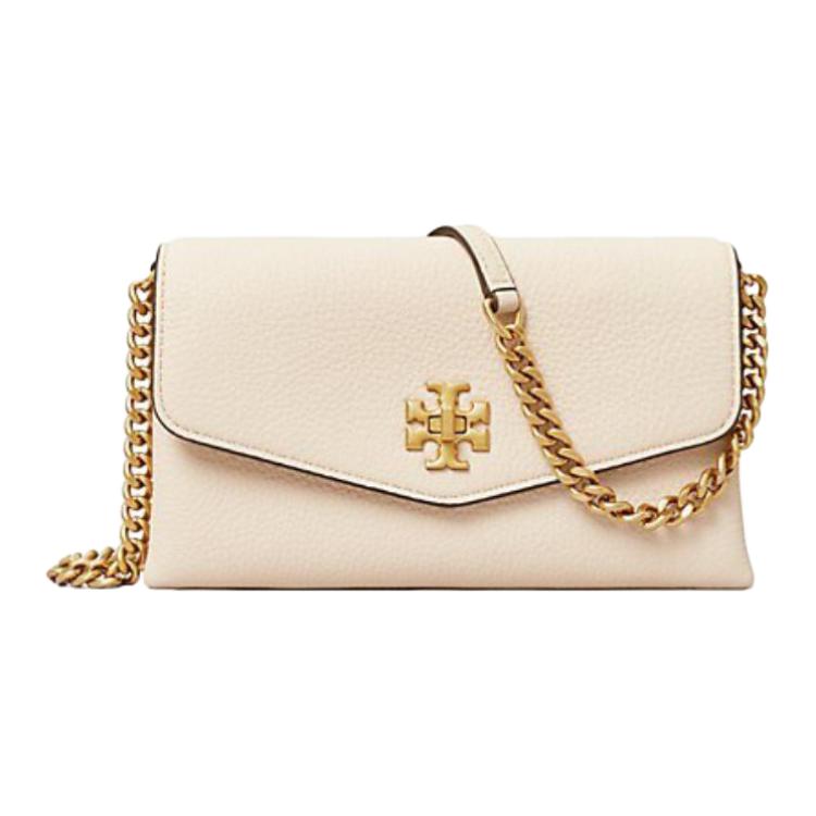 

TORY BURCH Сумка-конверт Kira Pebble Texture Road из кожи, сумка на плечо, женская, кремово-белая