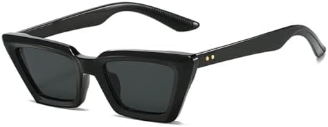 

Ретро маленькие солнцезащитные очки для женщин, модные очки с заклепками, защита от УФ-излучения UV400, мужские фиолетово-оранжевые солнцезащитные очки MTZJH, Black Grey