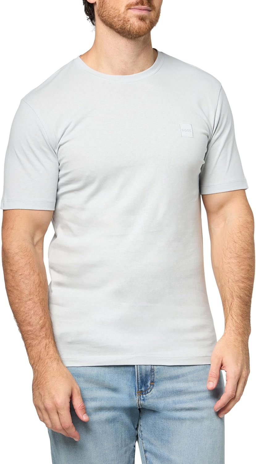 

Мужская футболка BOSS с тональной тканой нашивкой-логотипом, Shark Tooth